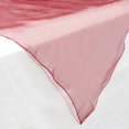 thumbnail image 2 of Lann's Linens Organza Wedding Table Overlay - Tablecloth Topper (72" Square - Burgundy), 2 of 3
