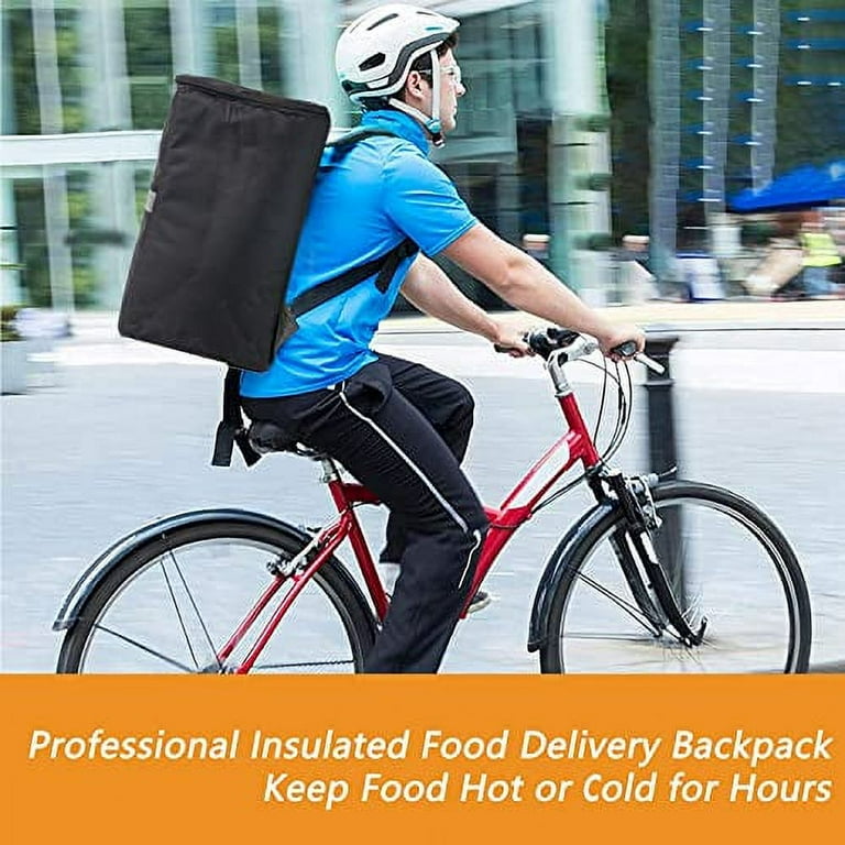 Insulated Food Delivery 3 Pocket Backpack with Drink Cup Holders and  Reflector for Deliveries, Groceries, DoorDash, Uber Eats and GrubHub (Black  with Silver Reflector) - Walmart.com