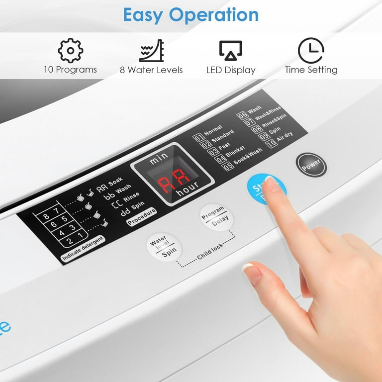 Giantex Full-Automatic Washing Machine, 1.34 Cu.ft Compact Washer