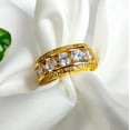 thumbnail image 3 of Silver & Stone Jewels Cubic Zirconia Round Cut Men Cluster Wedding Band Ring 14k Yellow Gold Plated Silver, 3 of 4