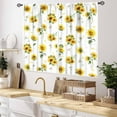 thumbnail image 2 of Sunflower Curtains for Living Room, Rusitc Farmhouse White Yellow Floral Flower Printed Retro Country Rod Pocket Small Short Kitchen Bedroom Cafe Window Drapes Treaments 2 Panel, 55x39 Inch, 2 of 4
