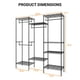 thumbnail image 3 of Yeshouse Perchero de metal resistente, organizador de ropa independiente con 4 barras para colgar y 8 estantes, perchero ajustable para colgar ropa, 170 cm de largo x 39 cm de ancho x 194 cm de alto, 3 of 7