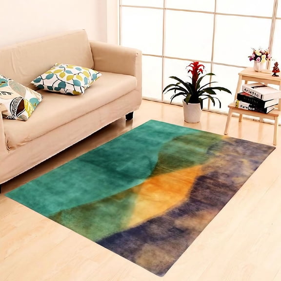 AMAR CARPETS DIP Dyed Brush Stoke Handmade Wool Area Rug, 5X7.6, Luxurious, Classic, Non-Slip