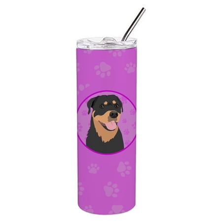 Carolines Treasures WDK1410TBL20 Rottweiler and Tan Design7 Stainless Steel 20 oz Skinny Tumbler Pink 20 oz multicolor