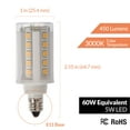 thumbnail image 3 of 5-Watt (60W Equivalent) E11 Mini-Candelabra Base LED Bulbs, Halogen Replacement Lights for Ceiling Fan, Chandelier, Cabinet Lighting, 120V, 3000K, 450 Lumens, Dimmable, 4-Pack, 3 of 4