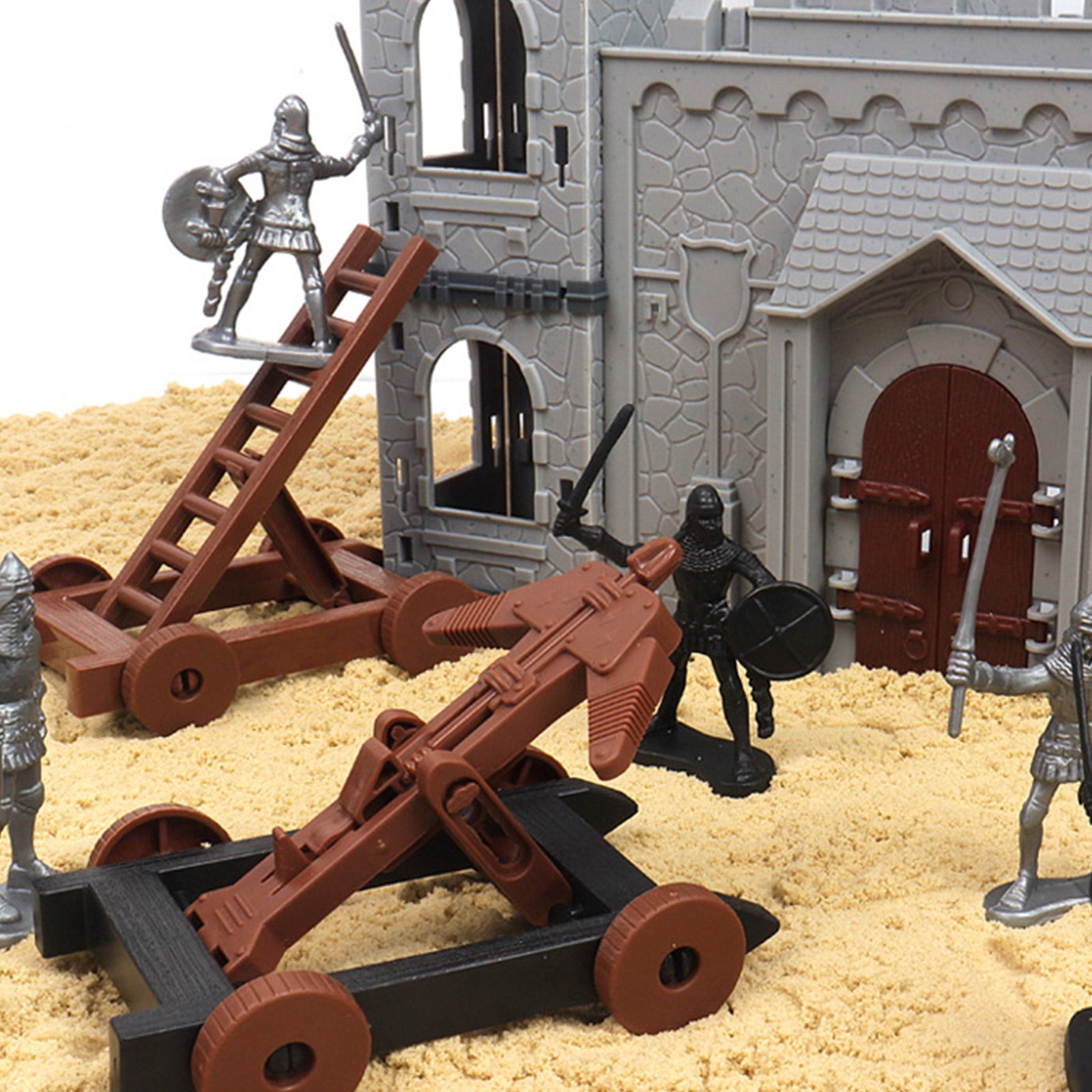 TRINGKY DIY Castle Building the Medieval Times Military Fort Model Kit with Figures Soldier Knight Simulated Siege War of Attack