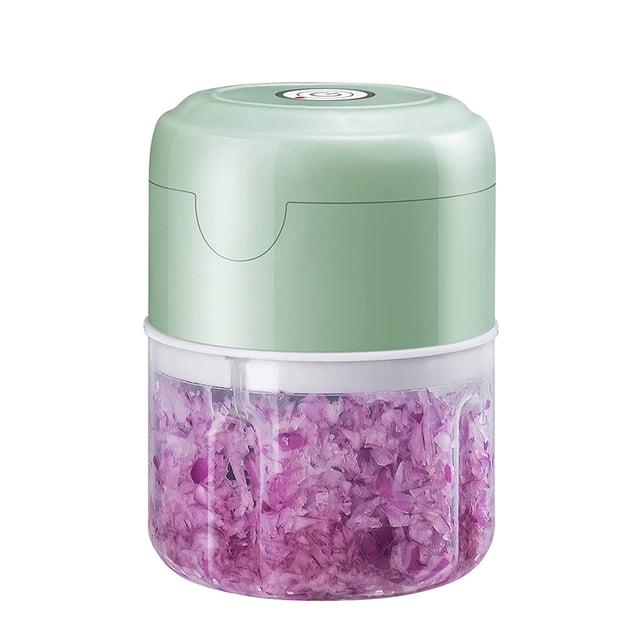 Picadora de verduras inalámbrica versátil, picadora de ajo eléctrica para preparación rápida, cuchillas de acero inoxidable 304, procesador de alimentos portátil con diseño fácil de limpiar, bajo