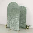 thumbnail image 4 of Efavormart Set of 3 Sage Green Crushed Velvet Chiara Wedding Arch Covers For Round Top Backdrop Stands 5ft, 6ft, 7ft, 4 of 5