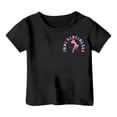thumbnail image 4 of Hihipz Toddler Girls Graphic Tshirt Dancing Letter Print Short Sleeve Crewneck Soft Daily Casual Tee, 4 of 4