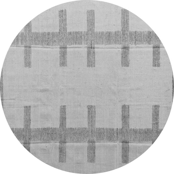 Ahgly Company Indoor Round Solid Gray Modern Area Rugs, 8' Round