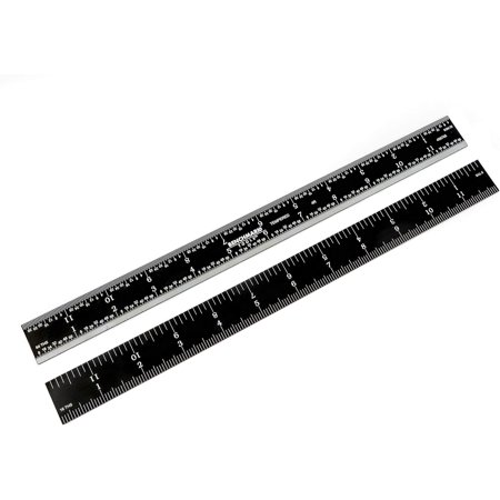 466705 Rigid 4R 12 Inch Rigid 4R Machinist Rule with 1/8, 1/16, 1/32 1/64 Markings Tempered Stainless Steel Zero-Glare Black Chrome Finish Conforms to EEC-1 Accuracy Stards (5)