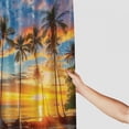 thumbnail image 3 of Orinice Beach Shower Curtain, Tropical Island with Palm Trees Shower Curtain for Bathroom Waterproof Fabric Sunrise Sunset Shower Curtain Set with Hooks,  69x72, 3 of 7