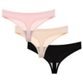 thumbnail image 1 of Srobpty Culottes String Taille Basse pour Femmes, 3 Pcs String d'Été Sans Coutures Respirant Taille Basse sous-Vêtements pour Femmes, 1 of 2