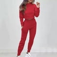 thumbnail image 2 of Lenpel Women's 2 Piece Lounge Sets Fall Long Sleeve Mock Neck Pullover Sweatshirts Jogger Pants Matching Sweatsuits, 2 of 6