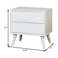 thumbnail image 5 of Benzara Lennart II Mid-Century Modern Nightstand, White Finish, 5 of 5