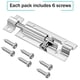 thumbnail image 3 of Paquete de 4 pestillos de seguridad para puerta, pestillo de barril, pestillo de puerta deslizante, pestillo de puerta corrediza de acero inoxidable con tornillos para el jardín del hogar (plata), 3 of 3