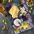 thumbnail image 5 of Rustic Cutting Board, Blooming Iris Flowers Orchids on Rustic Wood Natural Floral Beauty Romantic Image, Decorative Tempered Glass Cutting and Serving Board, Large Size, Yellow Purple, by Ambesonne, 5 of 5