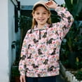 thumbnail image 2 of Uorisanigo Kids Sweatshirt Quarter Zip Pullover Sweatshirts Lightweight Floral Dachshund Half Zipper Crop Tops with Long Sleeve Pullover Jackets Tops for Sports and Daily Wear, 2 of 7