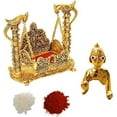 thumbnail image 3 of WC_Laddu Gopal with jhula for janmashtami Combo - jamashtami Gift Hamper with Card - Baby Krishna jhula for laddu Gopal with roli chawal tika - Bal Krishn Statue and jhula Swing, 3 of 3