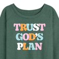 thumbnail image 3 of Instant Message - Trust God's Plan - Women's Lightweight French Terry Long Sleeve Shirt, 3 of 6