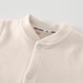 thumbnail image 4 of YDFCWX Newborn Girl Outfits Basic Ruffled Plain Cotton Romper Comfy Long Sleeve Tops Fall Infant Clothing Beige,6-9 Months, 4 of 7