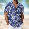 thumbnail image 2 of Tisuna Casual Summer Shirts For Men Floral Print Short Sleeve Lapel Collar Tops Comfortable Leisure Men'S Button Down Hawaii Shirts Blue Size Xxxxl, 2 of 5