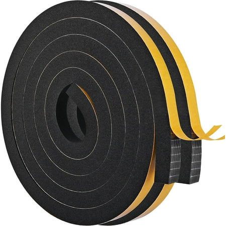 

Foam Strips with Adhesive High Density Weather Stripping Neoprene Foam Tape for Doors Windows Insulation. 1/2 Wide X 1/2 Thick. 6.5 Ft X 2 Rolls. Total 13 Feet
