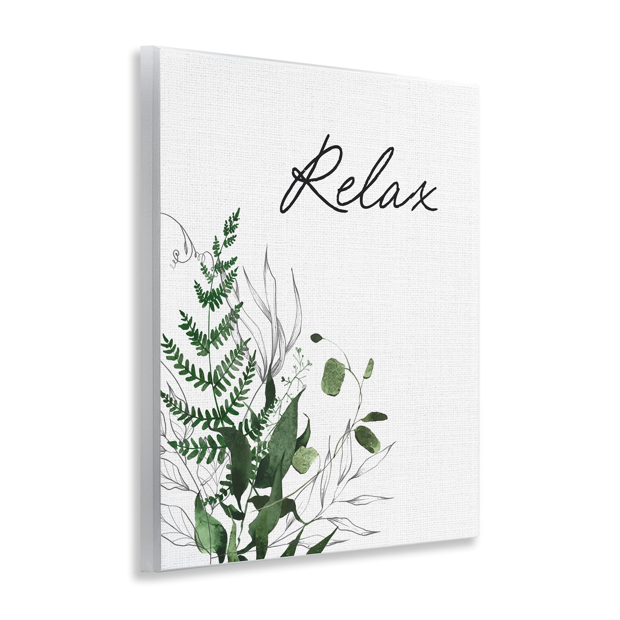Relax Ferns & Botanicals Wall Plaque Art, design by Lettered and Lined