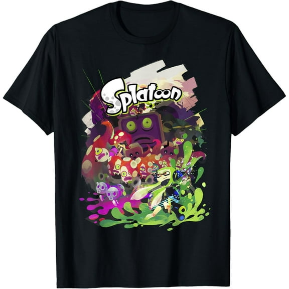 Splatoon T-shirt Splatoon Abstract Painted Logo Portrait T-Shirt
