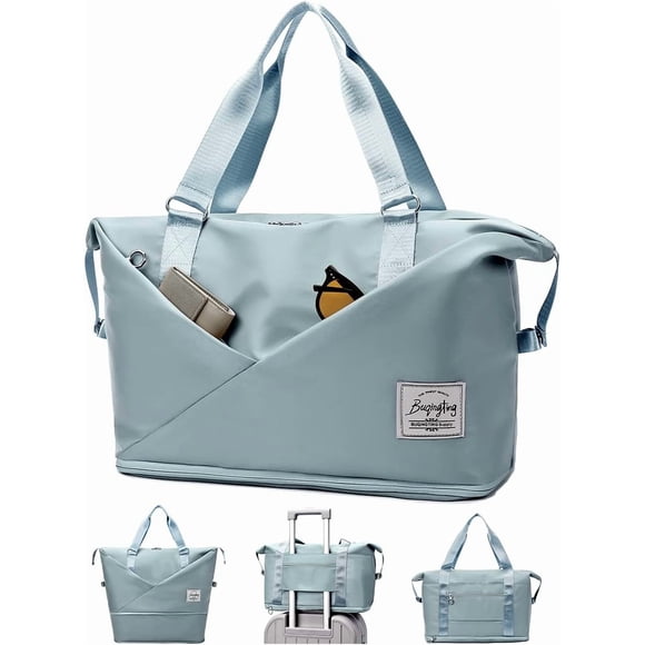 Womens Travel Bag Duffle Bag with Laptop Compartment, Water Resistant Gym Bag Weekend Bag Overnight Hospital Bag Holdall with Separated Shoes Compartment & Wet Pocket