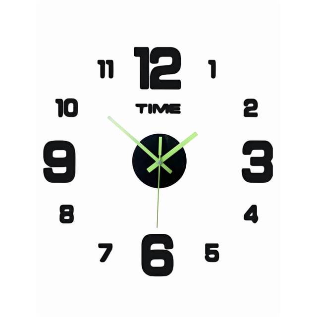 Reloj De Pared Moderno 3d Decorativo Grande Luminoso Xtellar negro
