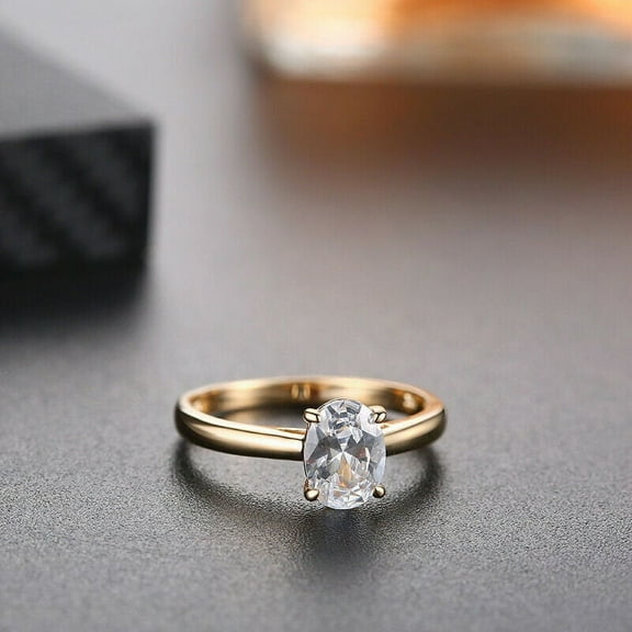 Oval engagement ring Gold ring Silver ring Promise ring Diamond ring Simulant ring Moissanite Solitaire ring Gift for her Stacking ring