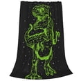 thumbnail image 2 of Fotbe DINOSAUR IN SPACE Manta de Franela Acolchonada con Estampado, Súper Suave y Esponjosa, Extra Grande para Sofá, Cama, Uso Todo el Año-40"x30", 2 of 7
