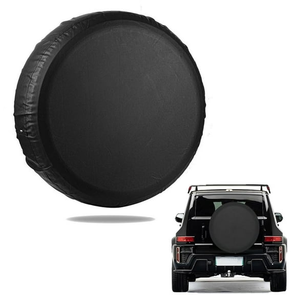 PVC Leather Spare Tire Wheel Cover for Car Truck SUV Camper Trailer Universal Fit RV JP FJ, R15 Black (for Overall Wheel Diameter 27-29 inch)