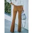thumbnail image 3 of Women's Corduroy Pants Casual Flare Leg Pants High Waist Long Pants Lounge Bootcut Pants with Pockets Fall Fashion, 3 of 3