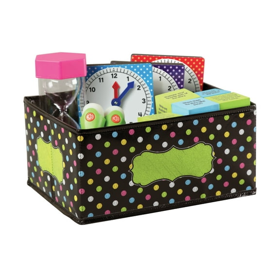 Teacher Created Resources Chalkboard Brights Small Storage Bin, 8" x 11" x 5"