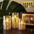 thumbnail image 1 of Rhytsing Birch Design Glass Battery Operated LED Candles with Timer, Flameless Pillar Candles Spring & Summer Decor- Include 6 Batteries, 1 of 6