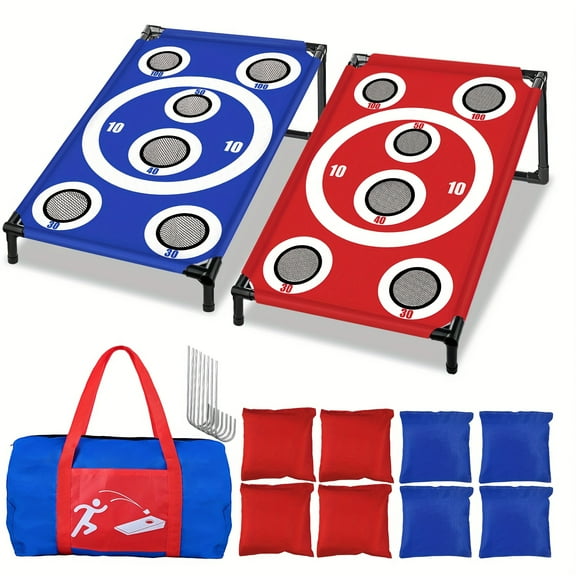 [Portable Cornhole Game] Portable Cornhole Board Set | 3x2 Ft With 8 Bean Bags, Corn Hole Toss Game For Indoor And Outdoor Parties, Ideal For Adults, Camping, Travel, Beach, Yard