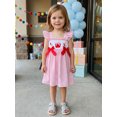 thumbnail image 5 of Cenuakty Toddler Baby Girls Plaid Dress Summer Fashion Back to School Bus Embroidery Flying Sleeve A Line Dress, 5 of 9