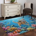 thumbnail image 3 of Kitchen Mats for Floor 3x5 Ft, Ocean Diving Cat Non Slip Area Rugs for Kitchen Bedroom Entryway, Coastal Coral Fish Marine Life Washable Carpet Runner Rug Floor Mats for Bedroom Home Decor, 3 of 8