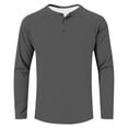 thumbnail image 5 of Mens Henley Shirts Cotton Long Sleeve Casual Pullover Shirts Stylish Lightweight Button Soft Solid Basic Tee Shirt, 5 of 5