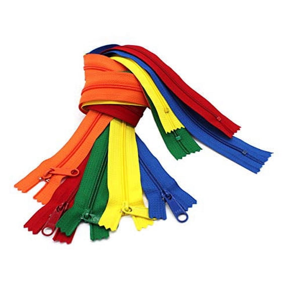 YKK #4.5 Handbag Zippers with Extra-Long Pull Slider (Closed Bottom) Assortment of Colors - 5 Zippers per Pack (Select Your Length) (60 Inches)
