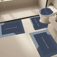 thumbnail image 2 of 4pz Tapete Baño Ultra Suave Alfombra Antidesliz Absorbente Xtellar Azul, 2 of 3