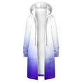 thumbnail image 5 of Lindreshi Zip up Hoodies for Women Women's Gradient Loose Long Sleeve Hoodie Sweater Top Long Coat, 5 of 5