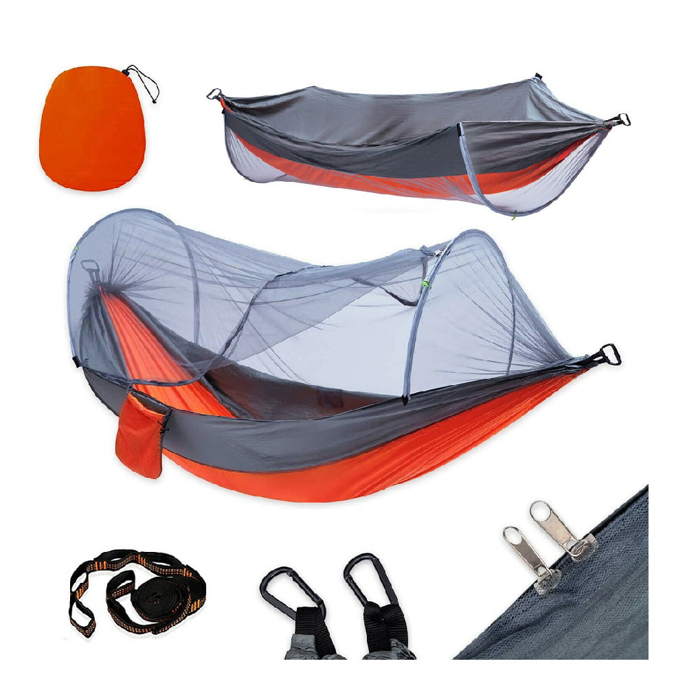 SUPER SALE 50% Double Parachute Hammock Hiking DoubleNest Gray RED/CHARCOAL NEW 