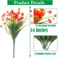 thumbnail image 2 of Morttic Artificial Fake Flowers, 12 Bundles Outdoor UV Resistant Greenery Shrubs Plants Indoor Outside Hanging Planter Home Garden Decor (Orange), 2 of 7