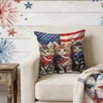 thumbnail image 6 of romoty 4th of July Patriotic Pillow Covers 18"x18", Individual Independence Day Kittens and Gnomes Throw Pillow Case, Square Decorative Cushion Cover for Home Sofa Couch Farmhouse Decor, 6 of 6