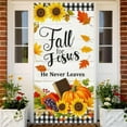 thumbnail image 4 of Hello Fall Door Cover Thanksgiving Backdrop Pumpkin Sunflower Wagon Field 71x35 Inch Rustic Autumn Banner for Porch Wall Decor Fall Harvest Photo Booth Props, 4 of 6