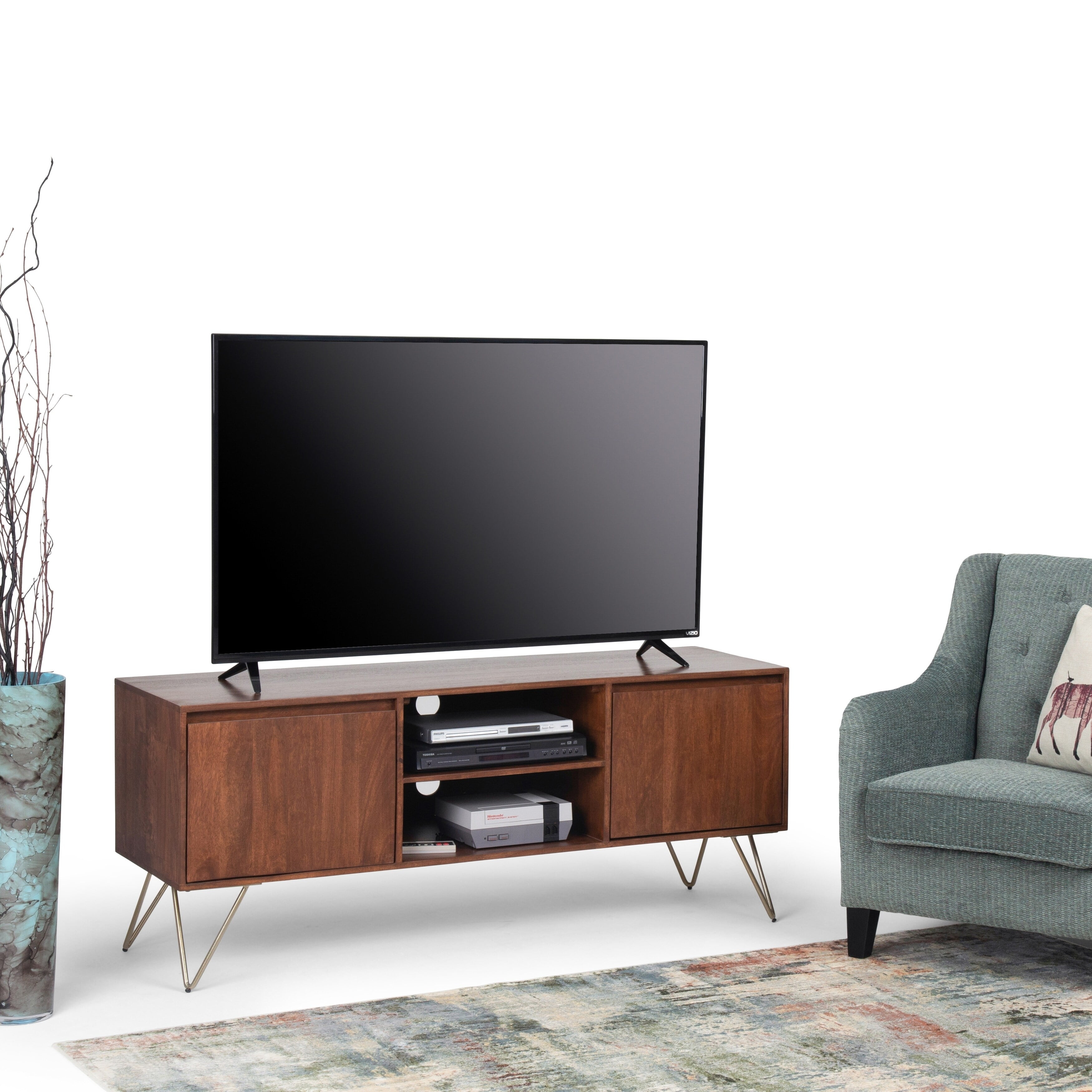 WyndenHall Moreno Solid Mango Wood 60 inch Wide Industrial Contemporary
