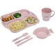 thumbnail image 1 of Juego de vajilla, juego de vajilla de paja de trigo, juego de 6 platos livianos de paja de trigo, con plato para niños, tazón, taza, cuchara, tenedor, 1 of 2